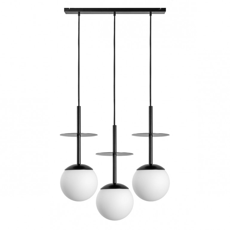 PLAAT A 3L nero tripla lampada da soffitto