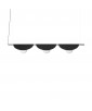 Potrójna lampa wisząca Sallo C czarna z dekoracyjnymi kloszami i szklanymi białymi kulami UMMO