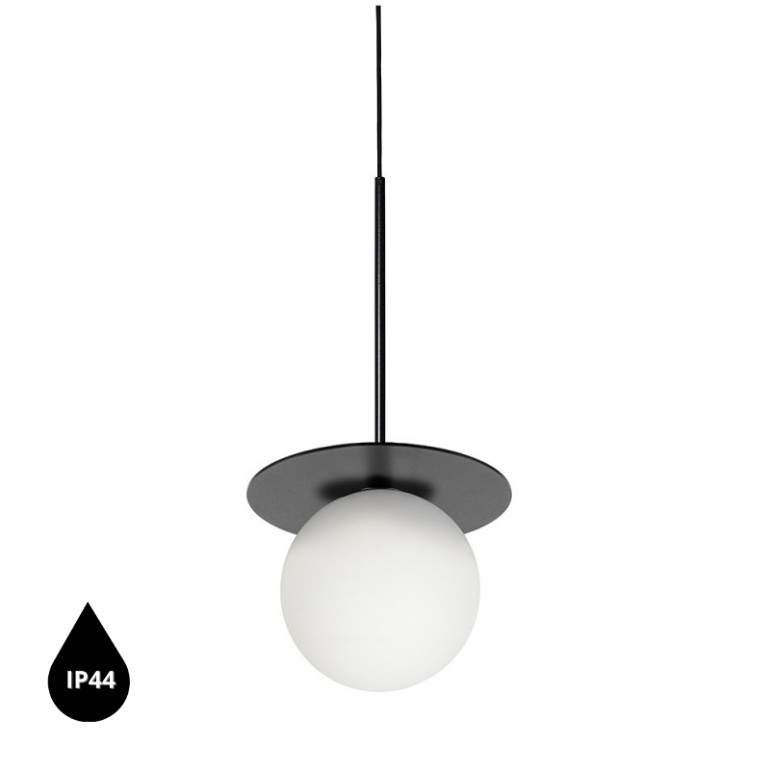 Lampada a sospensione da soffitto BORRA B nera IP44