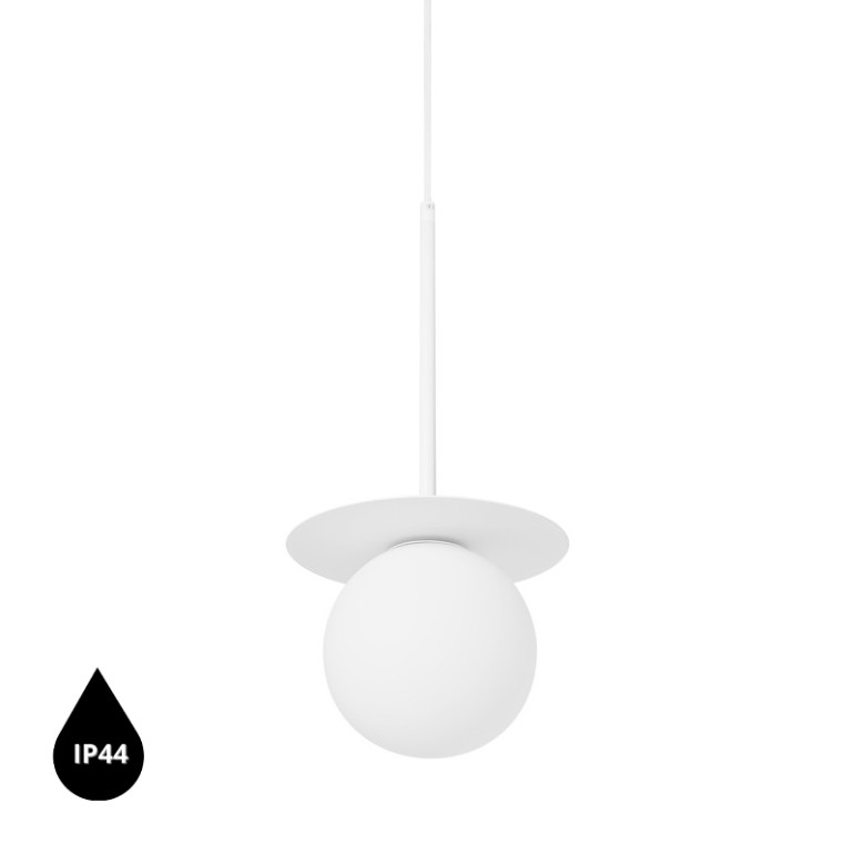 Lampada a sospensione da soffitto BORRA B bianca IP44
