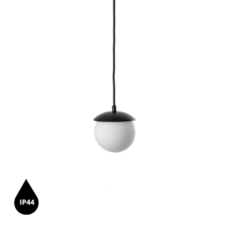 KUUL F lampada a sospensione da soffitto nera IP44