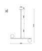 Lampa sufitowa Suguri A w rozmiarze XL czarna na rurce z białymi szklanymi kulami UMMO
