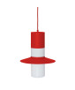 CAPONIO Una lampada a sospensione da soffitto rosso-arancione