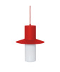 CAPONIO Una lampada a sospensione da soffitto rosso-arancione
