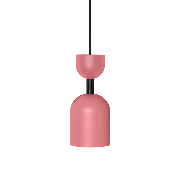 Lampada a sospensione da soffitto rosa SUPURU con tubo nero