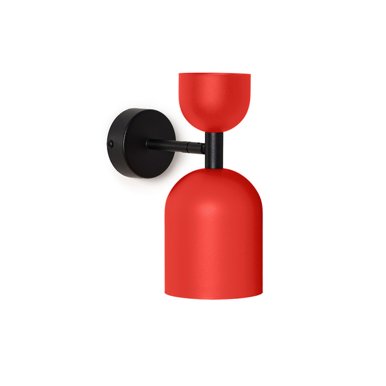 SUPURU W lampada da parete / applique rosso-arancio con tubo nero