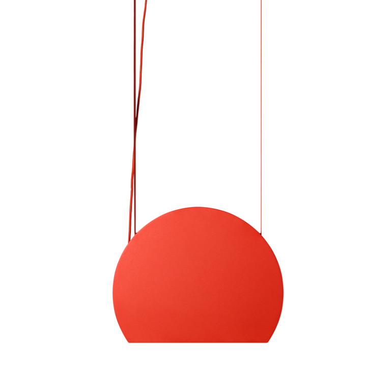 MALUMI B, lampada a sospensione da soffitto rosso-arancio