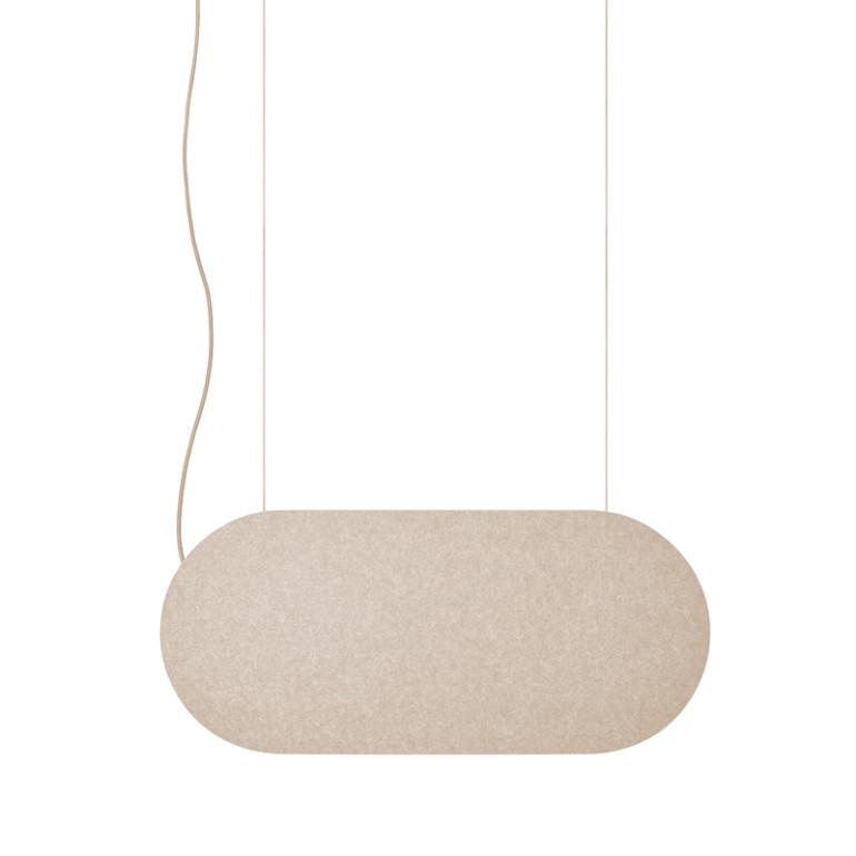 MALUMI A Acoustic: lampada a sospensione acustica da soffitto, color beige