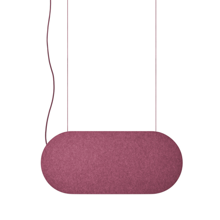 MALUMI A Acoustic: lampada a sospensione acustica da soffitto color bordeaux