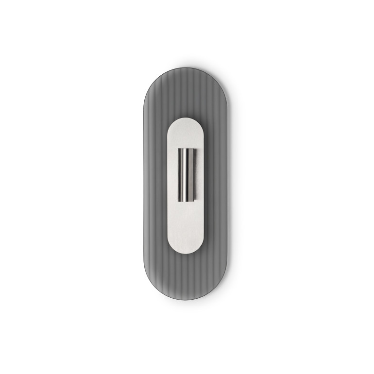 RIFLO W C Steel: applique in acciaio con riflettore orientabile e vetro color grafite