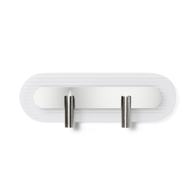 RIFLO W D Steel: applique in acciaio con riflettori regolabili e vetro satinato incolore