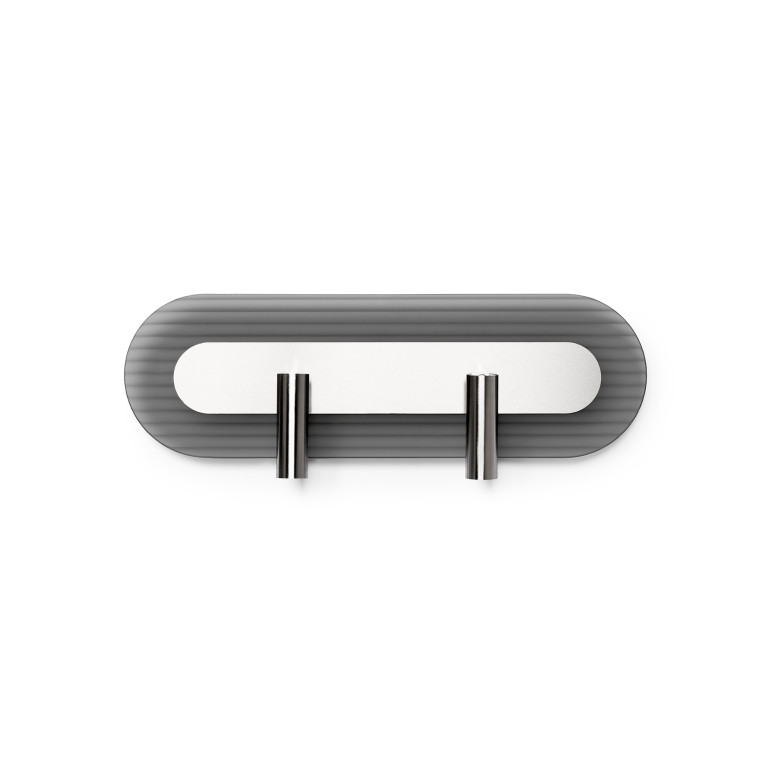 RIFLO W C Steel: applique in acciaio con riflettore orientabile e vetro satinato incolore